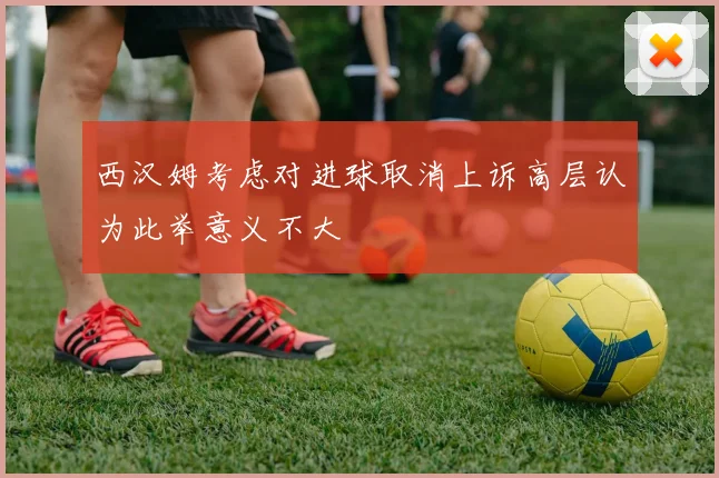 西汉姆考虑对进球取消上诉高层认为此举意义不大