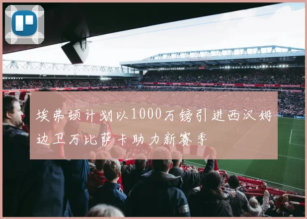 埃弗顿计划以1000万镑引进西汉姆边卫万比萨卡助力新赛季